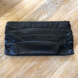 HOBO International black leather Jayne clutch
